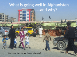 What is going well in Afghanistan (and why?)