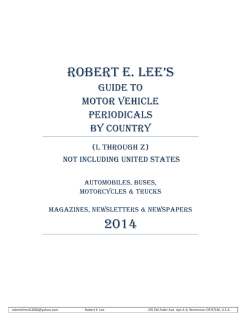 Periodicals By Country - Robert E. Lee`s Racing Data