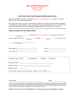 AB`s Credit Card Authorization Form