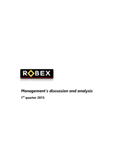 Management`s discussion and analysis