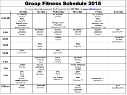 Group Fitness Schedule 2015