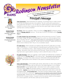 April 2015 - Robinson Middle School