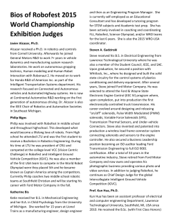 Short Bios of Exhibition Judges