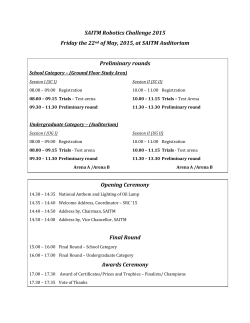 SAITM Robotics Challenge 2015 Friday the 22nd of May, 2015, at