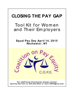 CLOSING THE PAY GAP Tool Kit for Women and Their Employers