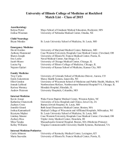 Class of 2015 - University of Illinois College of Medicine at Rockford