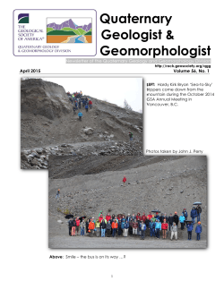 April 2015 - Geological Society of America