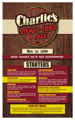Menu for Charlie`s Steak Ribs and Ale