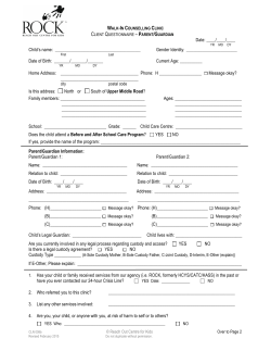 Form for Parens & Guardians, Oakville Location
