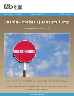 Pasinex makes Quantum Jump