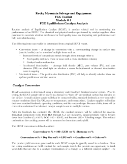 FCC Equilibrium Catalyst Analysis (RMSE)