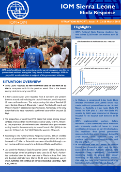 Sierra Leone Sitrep - 28 Mar 2015 - International Organization for