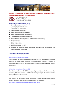 Master programme in Nanoscience, Materials and Processes