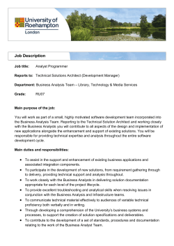 Job Description - University of Roehampton
