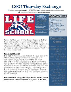 RO Thursday Exchange Newsletter 5-1 - Red Oak Elementary