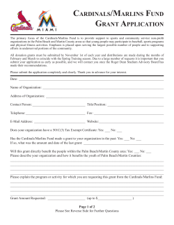 cardinals/marlins fund grant application