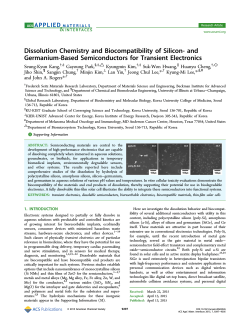Dissolution Chemistry and Biocompatibility of Silicon