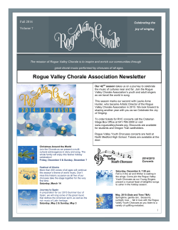 Fall 2014 - Rogue Valley Chorale