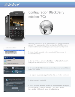 ConfiguraciÃ³n BlackBerry mÃ³dem (PC)