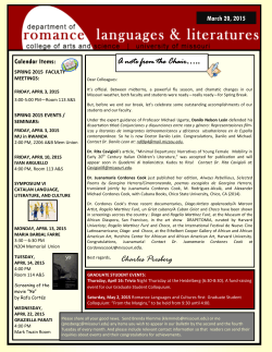 BiMonthly Bulletin - Department of Romance Language & Literatures