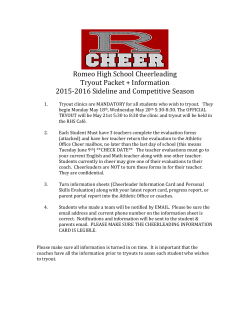 Romeo High School Cheerleading Tryout Packet + Information 2015
