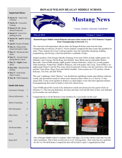 March 2015 Issue Mustang News - Ronald Wilson Reagan Middle