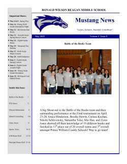 May 2015 Issue Mustang News - Ronald Wilson Reagan Middle