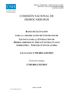 tercera convocatoria licitaciÃ³n cnh-r01-l03/2015