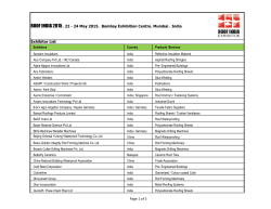 Exhibitor List