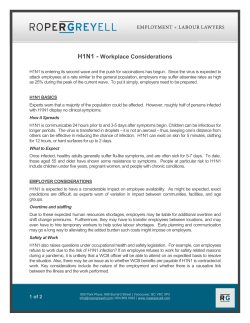 H1N1: Workplace Considerations (October 2009)
