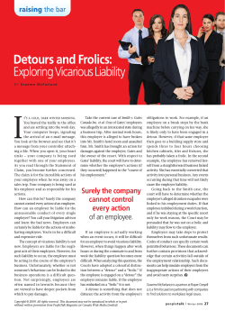 Detours and Frolics: Exploring Vicarious Liability