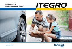 New summer tyres ITEGRO