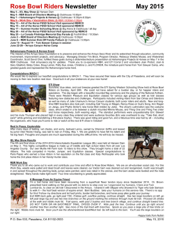 Rose Bowl Riders Newsletter May 2015