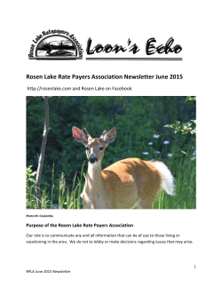 + read our spring newsletter - Rosen Lake Ratepayers Association