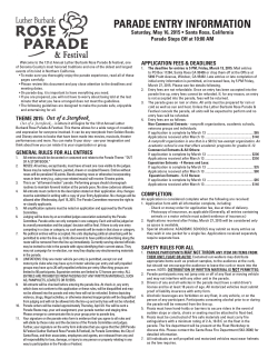 2015 Parade Entry Application - Luther Burbank Rose Parade