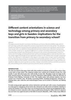 Different content orientations in science and