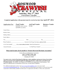 Completed application - Rosewood Crawfish Festival