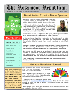 March 2015 Newsletter - Republican Club of Rossmoor