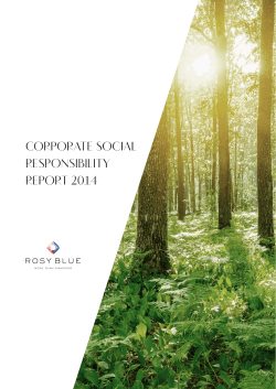 CORPORATE SOCIAL RESPONSIBILITY REPORT 2014