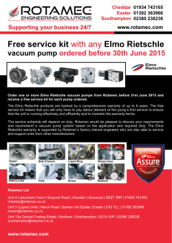 Free service kit with any Elmo Rietschle