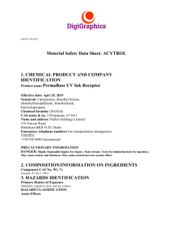Material Safety Data Sheet: ACYTROL 1. CHEMICAL PRODUCT