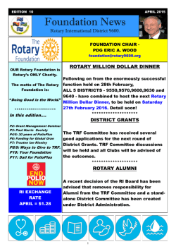 TRF NEWSLETTER APRIL 15