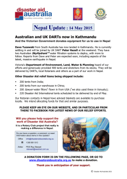 Nepal Update : 14 May 2015 - Rotary Tasmania District 9830