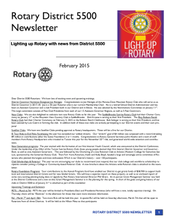 Rotary District 5500 Newsletter - Rotary Club of Green Valley AZ
