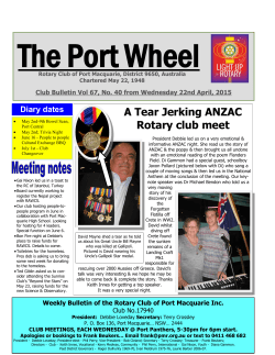 A Tear Jerking ANZAC Rotary club meet