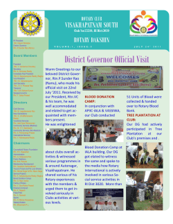 District Governor Official Visit - Rotary Club Visakhapatnam South