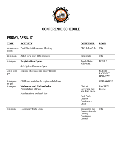 CONFERENCE SCHEDULE FRIDAY, APRIL 17