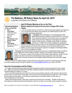 The Madison, WI Rotary News for April 24, 2015