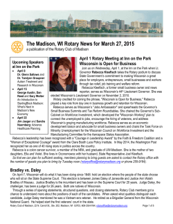 The Madison, WI Rotary News for March 27, 2015