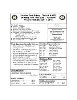 Latest Newletter 06/11/15 - Pinellas Park Rotary Club
